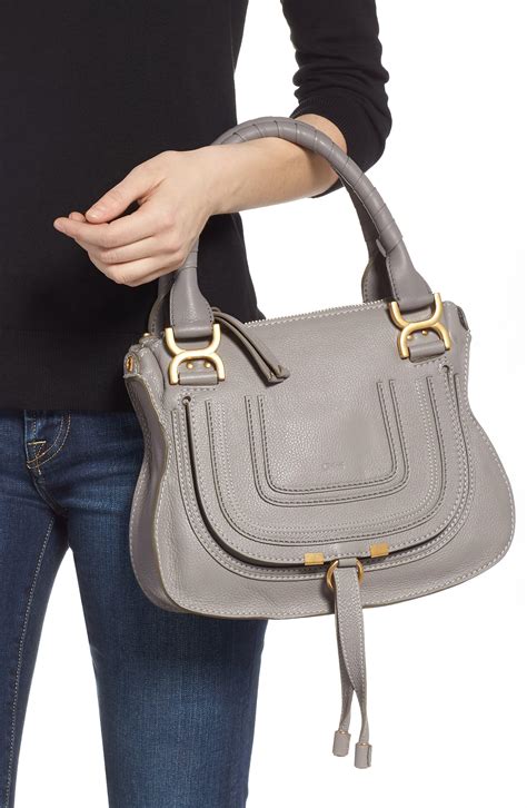 chloe marcie grey large|chloe small marcie leather satchel.